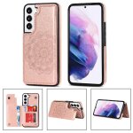 Portefeuille avec porte - cartes etui pour samsung galaxy s22 cuir pu boutons doubles mandala en relief ...