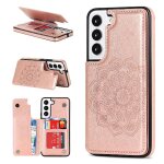 Portefeuille avec porte - cartes etui pour samsung galaxy s23 flip antichoc cuir pu boutons doubles mandala ...