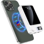 Power bank 10 000 mah, sans fil magntique powerbank pd 22, 5 w charge rapide chargeur portable avec ...
