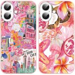 Ppdaz - 2 pices coque pour iphone 16, etui de protection avec aesthetic design fleur motif, tpu silicone ...