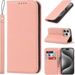 Ppdaz - coque iphone 15 pro max avec cordon, etui iphone 15 pro max, flip cuir vritable portefeuille ...