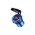 Prise allume cigare d'alimentation avec voltmtre pour voiture, en aluminium, etanche, double usb qc ...
