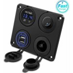 Prise allume - cigare, double port usb 4. 2a, prise dc 12v, interrupteur et affichage led voltmtre prise ...