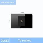 Prise murale universelle avec indicateur led, verre noir, bouton d'clairage, chargement usb, etats - ...