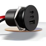 Prise usb 58 w 12 v, double 20 w pd3. 0 type - c et prise de chargeur de voiture etanche en aluminium ...