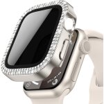 Privacy diamant coque pour apple watch series 9 / 8 / 7 41mm accessoires, bling coques avec hd anti - ...