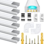 Profilé aluminium led, canal aluminium led en pour bandes a led, profil led avec couvercle blanc crème, ... Profilé aluminium led, canal aluminium led en pour bandes a led, profil led avec couvercle blanc crème, ...