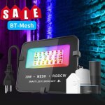 Projecteur led intelligent, 30w, ip65, eclairage d'ext�rieur pour la maison, rgbcw, bluetooth, maille, ...