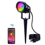 Projecteur led rgbw 15w a couleurs changeantes, eclairage d'ext�rieur, avec bluetooth, contr�le par applicatio ...