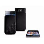 Puro - etui en cuir de nubuk - pour samsung i9100 galaxy s2 - noir
