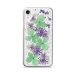 Puro glam hippie chic cover - coque pour iphone xr (v�ritables p�tales de fleurs vertes) - 8033830266553 ...