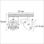 Qazqa industriel smart plafonnier ? plafonnier spot a fixer au plafond industriel gris avec bois avec ...