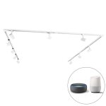 Qazqa moderne smart railsysteem 10 plafonnier spots 1 - fase wit incl. wifi gu10 - jeana acier blanc ...