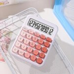 Qsj - calculatrice avec double alimentation, 12 chiffres, calculatrice lectronique, maison, bureau, ...