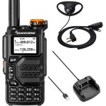 Quansheng uv - k5 talkie walkie longue porte avec oreillette en d forme et micro ptt vhf uhf 200 canaux ...