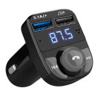 Qumox transmetteur fm bluetooth, kit main libre voiture emetteur fm sans fil adaptateur radio lecteur ...