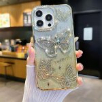 Qxer - compatible avec coque iphone 11 a paillettes diamant glitter 3d motif de papillon housse galvanis ...