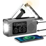 Radio fm a energie solaire avec lumire pour chargeur de tlphone portable, radio d'urgence portable, ...