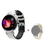 Rainbuvvy dm70 smartwatch, montre de mode amled pour femmes, bt call sport watch stand, bracelet en cuir ...