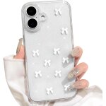 Rfgvc - coque pour iphone 16 plus clair transparent mignon scintillant 3d n?ud papillon brillante paillette ...