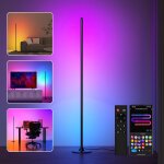 Rgbicw lampadaire led, wifi lampadaire sur pied fonctionne avec alexa, google assistant, musique sync, ...