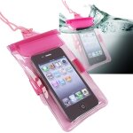 Rose etui housse pochette plastique etanche waterproof pour apple iphone 5 5c 5s
