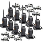 Rt27 talkie walkie professionnel, takie - walkie longue porte pmr446 sans licence, 16 canaux vox, usb ...