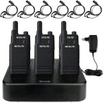 Rt622p talkie walkie, pmr talkie walkie rechargeable avec chargeur 6 voies, 1620mah, 15mm ultra mince, ...