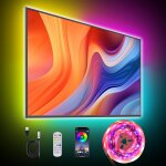 Ruban led 3 m, rgbic tv rtroclairage led synchronisation musique, smart bande led avec app et tlcommande, ...