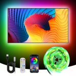 Ruban led tv 4m, rgbic bande lumineuse a led pour 50 - 70 pouces tv, smart bande led avec app et 2. 4g ...