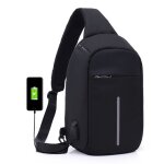 Sac a dos usb etudiant voyage cartable ecole anti vol pour powerbank noir yonis