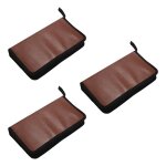 Sac de rangement en cuir portable pour cd dvd, etui a fermeture eclair pour disque dur, album marron, ... Sac de rangement en cuir portable pour cd dvd, etui a fermeture eclair pour disque dur, album marron, ...
