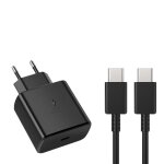 Samsung chargeur rapide 45w + cable usb - c - noir