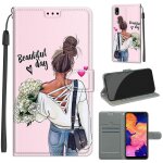 Samsung galaxy a10 coque, saturcase beau pu cuir magn�tique flip portefeuille support porte - carte dragonne ...