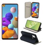 Samsung galaxy a21s etui protection portefeuille bleu a rabat avec porte cartes - housse galaxy a21s ...
