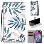 Samsung galaxy a40 coque, saturcase beau pu cuir magn�tique flip portefeuille support porte - carte dragonne ...