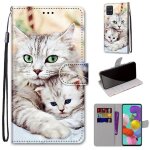 Samsung galaxy a51 coque, saturcase beau pu cuir magn�tique flip portefeuille support porte - carte dragonne ...