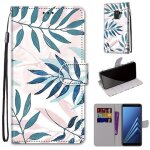 Samsung galaxy a8 2018 coque, saturcase beau pu cuir magn�tique flip portefeuille support porte - carte ...