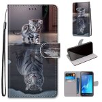 Samsung galaxy j1 (2016) coque, saturcase beau pu cuir magntique flip portefeuille support porte - carte ...