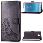 Samsung galaxy j4 2018 coque, saturcase lucky clover pu cuir magn�tique flip portefeuille support porte ...