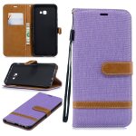 Samsung galaxy j4 plus coque, saturcase premium jeans style denim et pu cuir magntique flip portefeuille ...