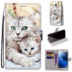 Samsung galaxy j5 2016 coque, saturcase beau pu cuir magntique flip portefeuille support porte - carte ...