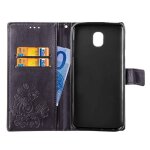 Samsung galaxy j6 2018 coque, saturcase lucky clover pu cuir magn�tique flip portefeuille support porte ...