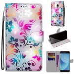 Samsung galaxy j7 2017 coque, saturcase beau pu cuir magntique flip portefeuille support porte - carte ...