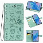 Samsung galaxy note 10 coque, saturcase chien et chat mignon pu cuir magn�tique flip portefeuille support ...