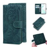 Samsung galaxy note 10 coque, saturcase embossage de tigre pu cuir magn�tique flip portefeuille support ...