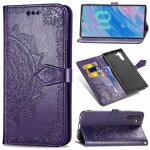 Samsung galaxy note 10 coque, saturcase mandala gaufrage pu cuir magntique flip portefeuille support ...
