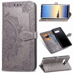 Samsung galaxy note 8 coque, saturcase mandala gaufrage pu cuir magntique flip portefeuille support ...