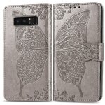 Samsung galaxy note 8 coque, saturcase papillon gaufrage pu cuir magntique flip portefeuille support ...