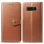 Samsung galaxy note 8 coque, saturcase premium pu cuir flip fermoir magntique rond portefeuille support ...